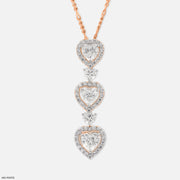 2 Carat Heart Fall Pendants 9K Rose Gold