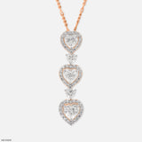 2 Carat Heart Fall Pendants 18K Rose Gold