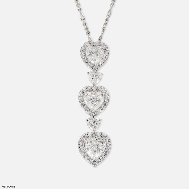 2 Carat Heart Fall Pendants 18K Rose Gold