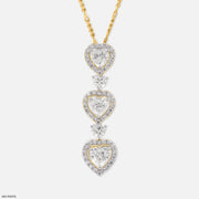 2 Carat Heart Fall Pendants 9K Yellow Gold