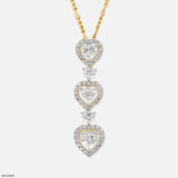 2 Carat Heart Fall Pendants 18K Rose Gold