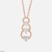 1.5 Carat Hearts Entwined Pendants 18K Rose Gold