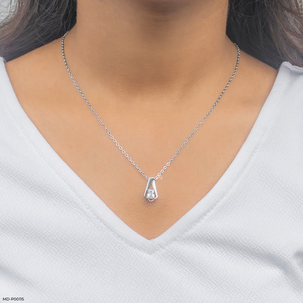 0.5 Carat Prism Elegance Pendants 14K White Gold