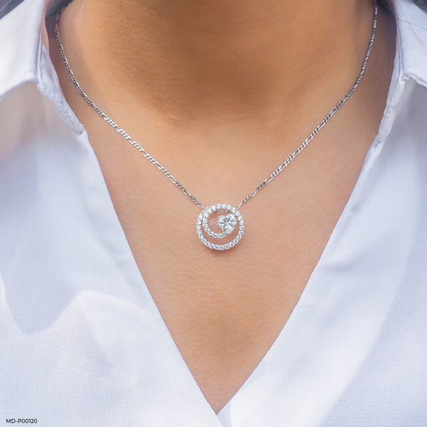 1 Carat Lover’s Spiral Pendants 14K White Gold