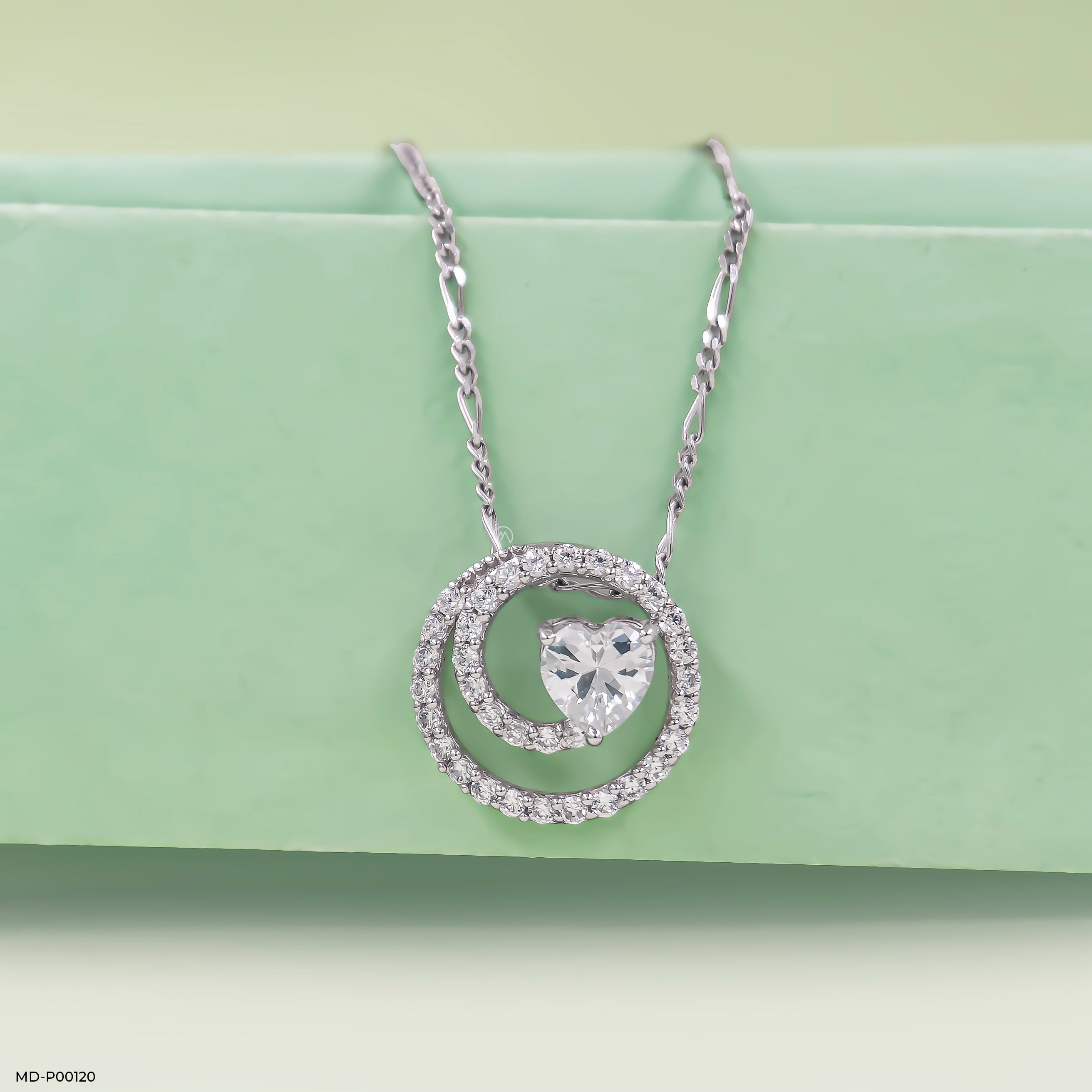 1 Carat Lover’s Spiral Pendants 18K White Gold