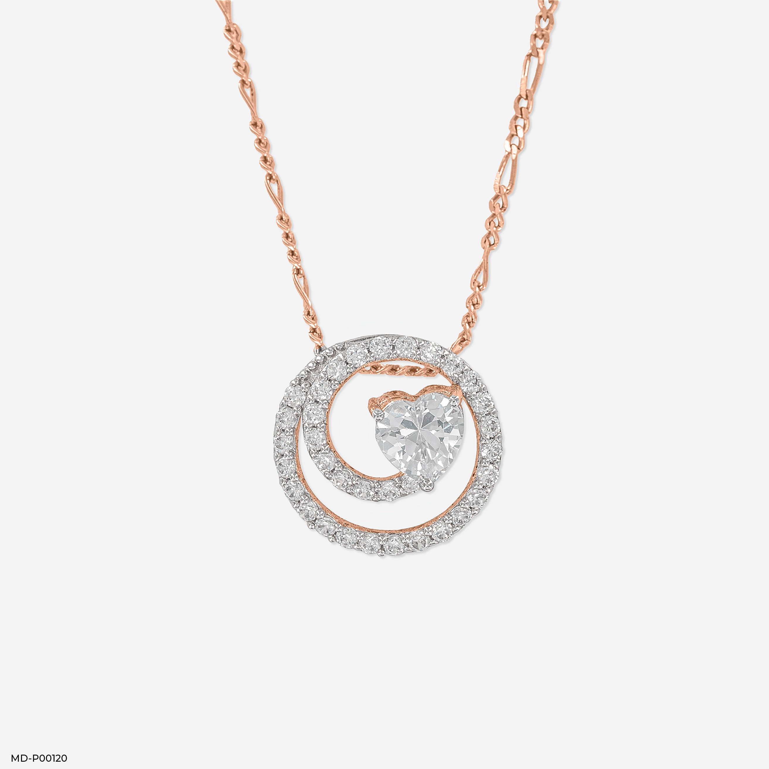 1 Carat Lover’s Spiral Pendants 14K Rose Gold
