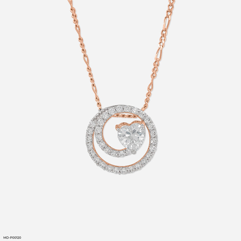 1 Carat Lover’s Spiral Pendants 18K Yellow Gold