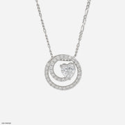 1 Carat Lover’s Spiral Pendants 18K White Gold