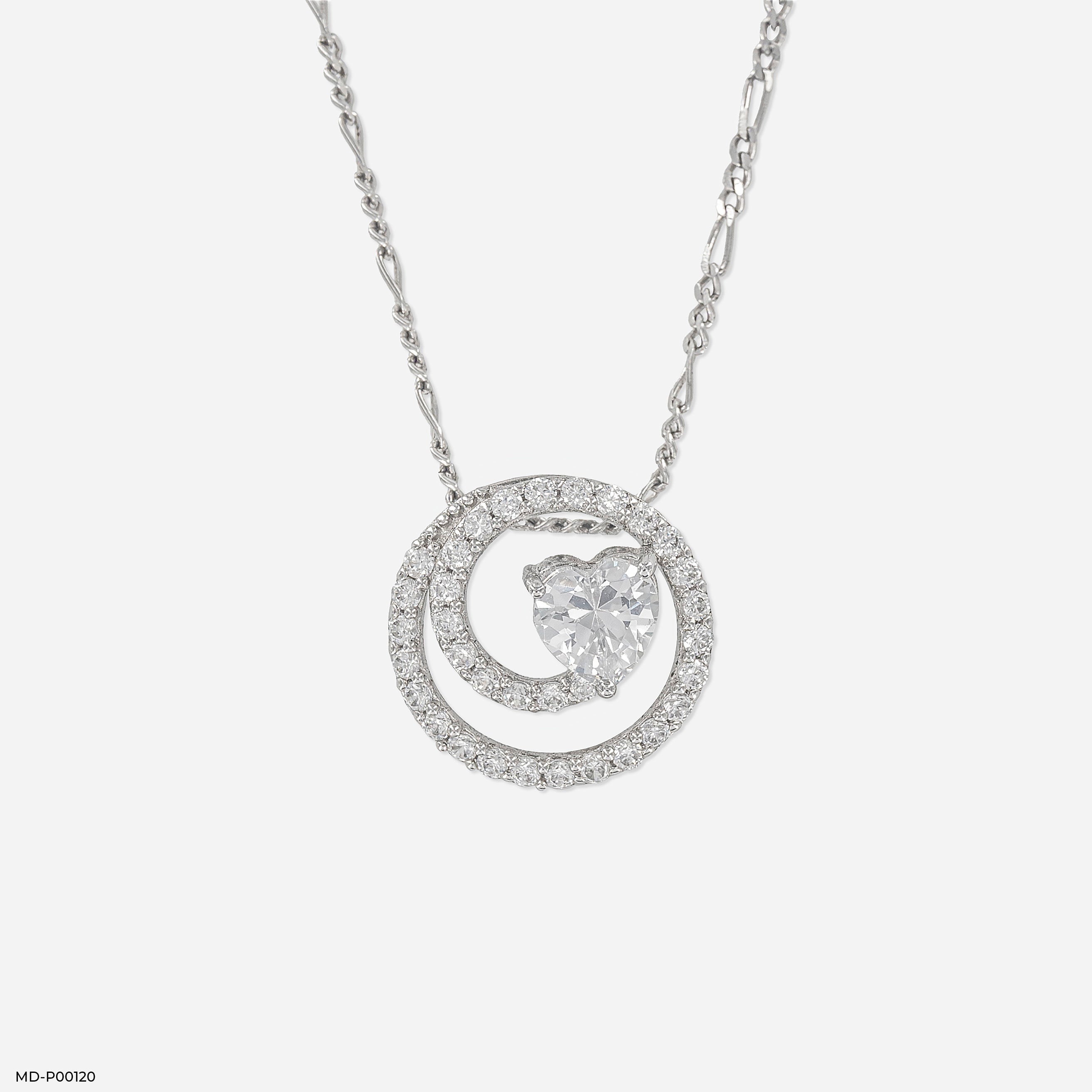 1 Carat Lover’s Spiral Pendants 9K White Gold