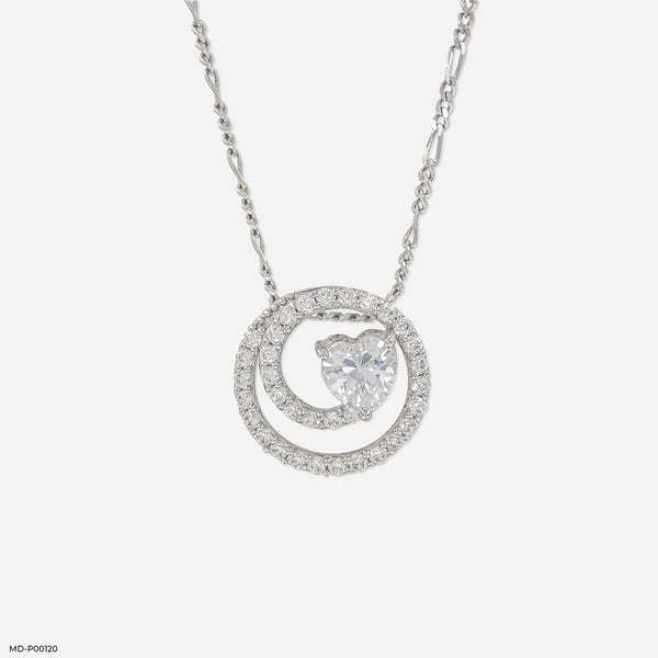1 Carat Lover’s Spiral Pendants 14K White Gold