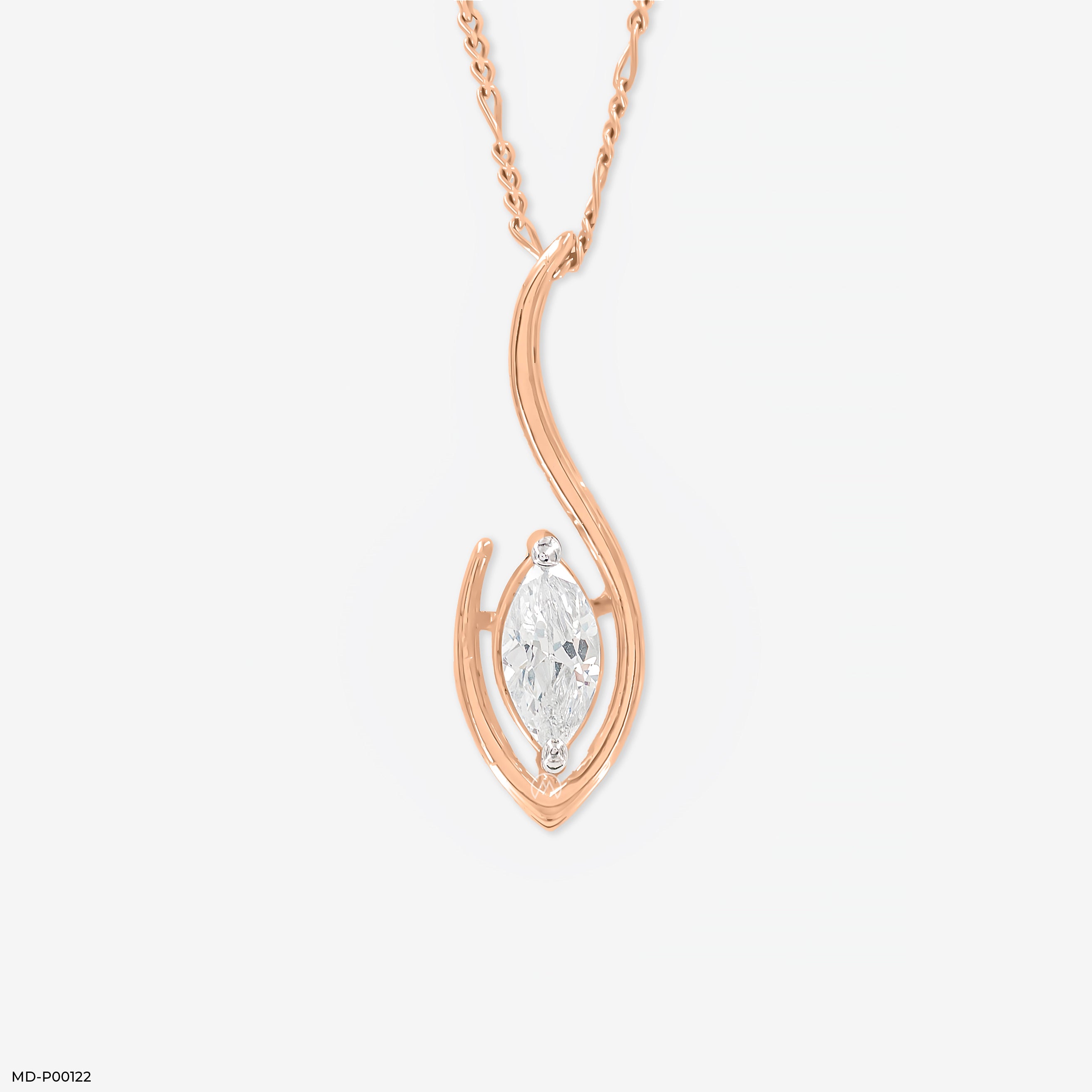 1 Carat Flame of Grace Pendants 14K Rose Gold