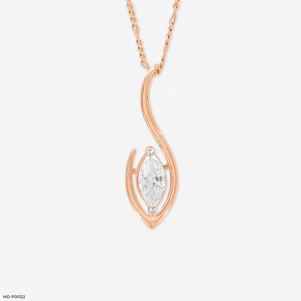 1 Carat Flame of Grace Pendants 14K Rose Gold