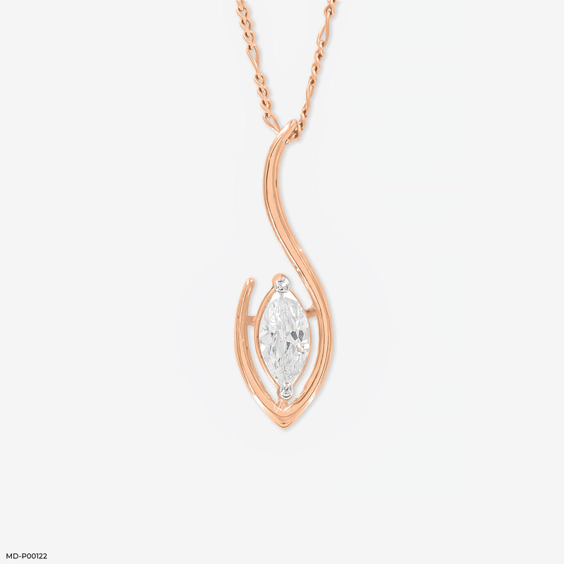 1 Carat Flame of Grace Pendants 14K Yellow Gold