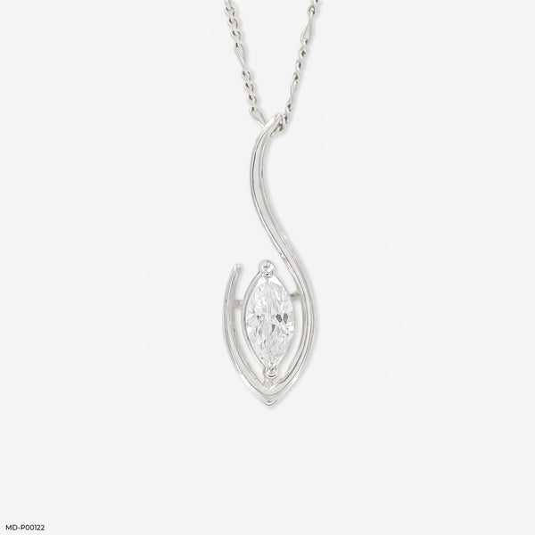 1 Carat Flame of Grace Pendants 14K White Gold