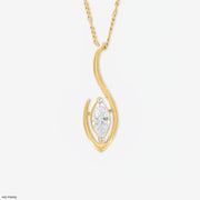 1 Carat Flame of Grace Pendants 14K Yellow Gold