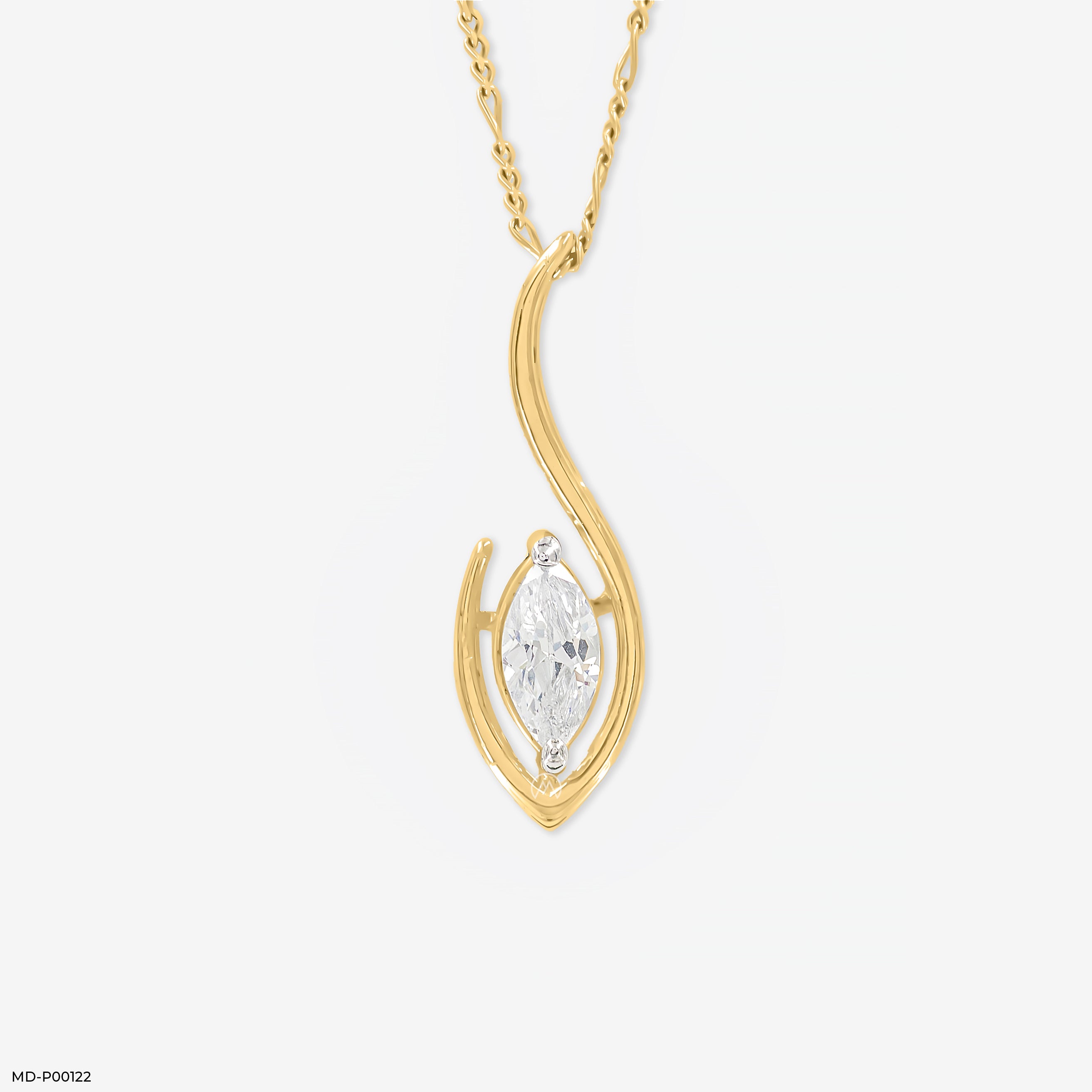1 Carat Flame of Grace Pendants 14K Yellow Gold