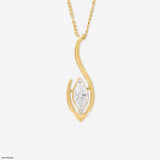 1 Carat Flame of Grace Pendants 14K Yellow Gold