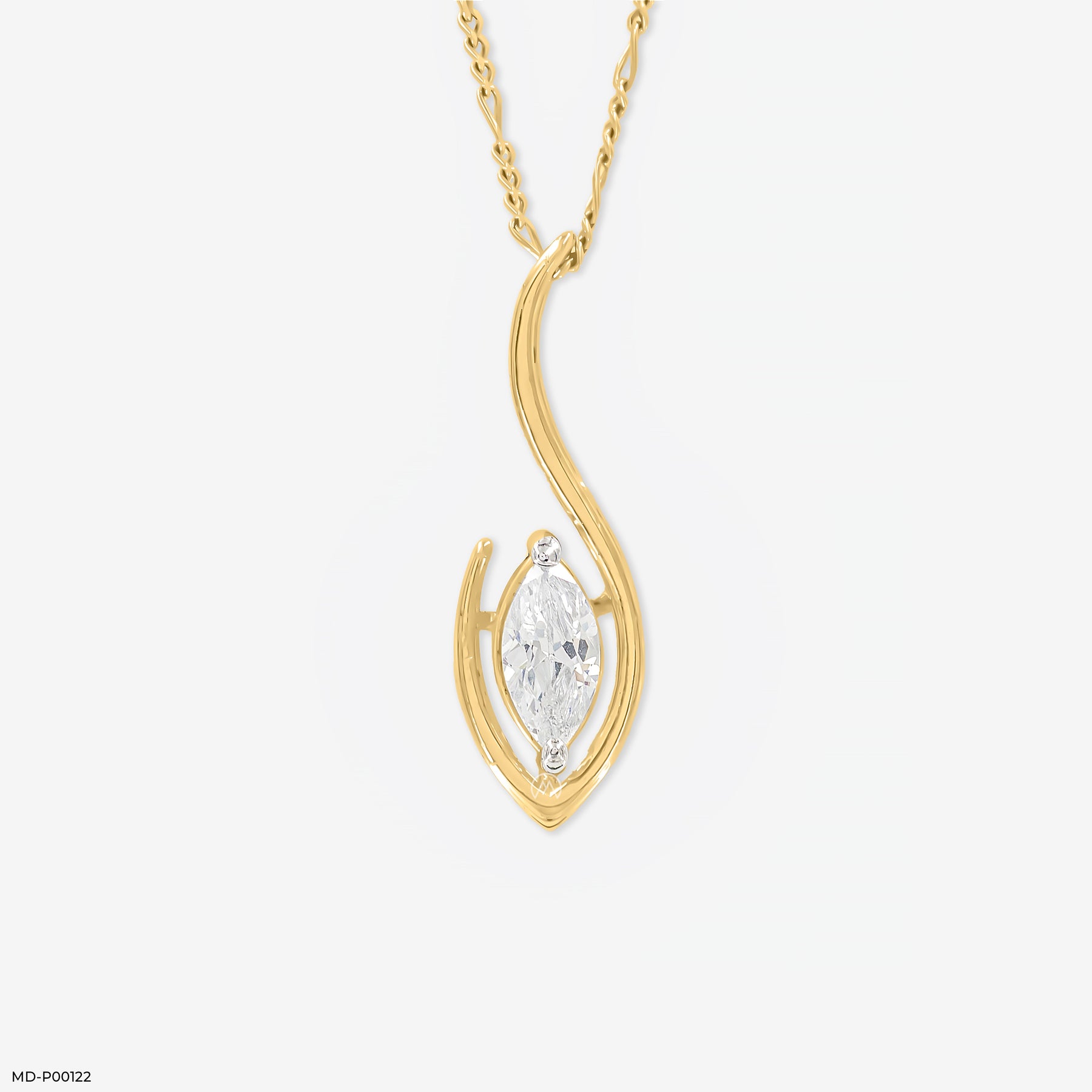 1 Carat Flame of Grace Pendants 9K White Gold