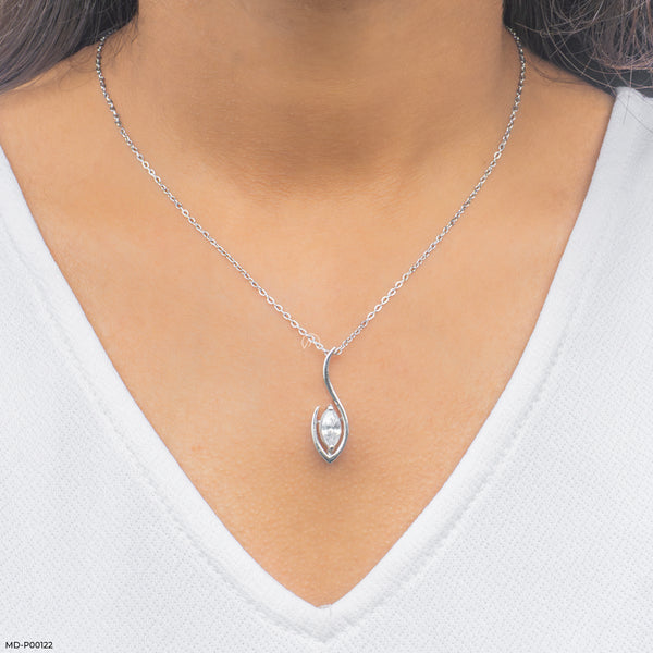 1 Carat Flame of Grace Pendants 14K White Gold
