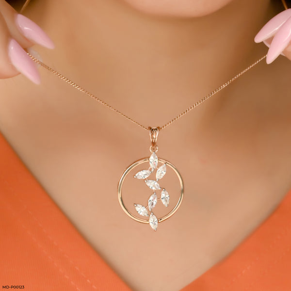 1.5 Carat Celestial Bloom Pendants 14K White Gold