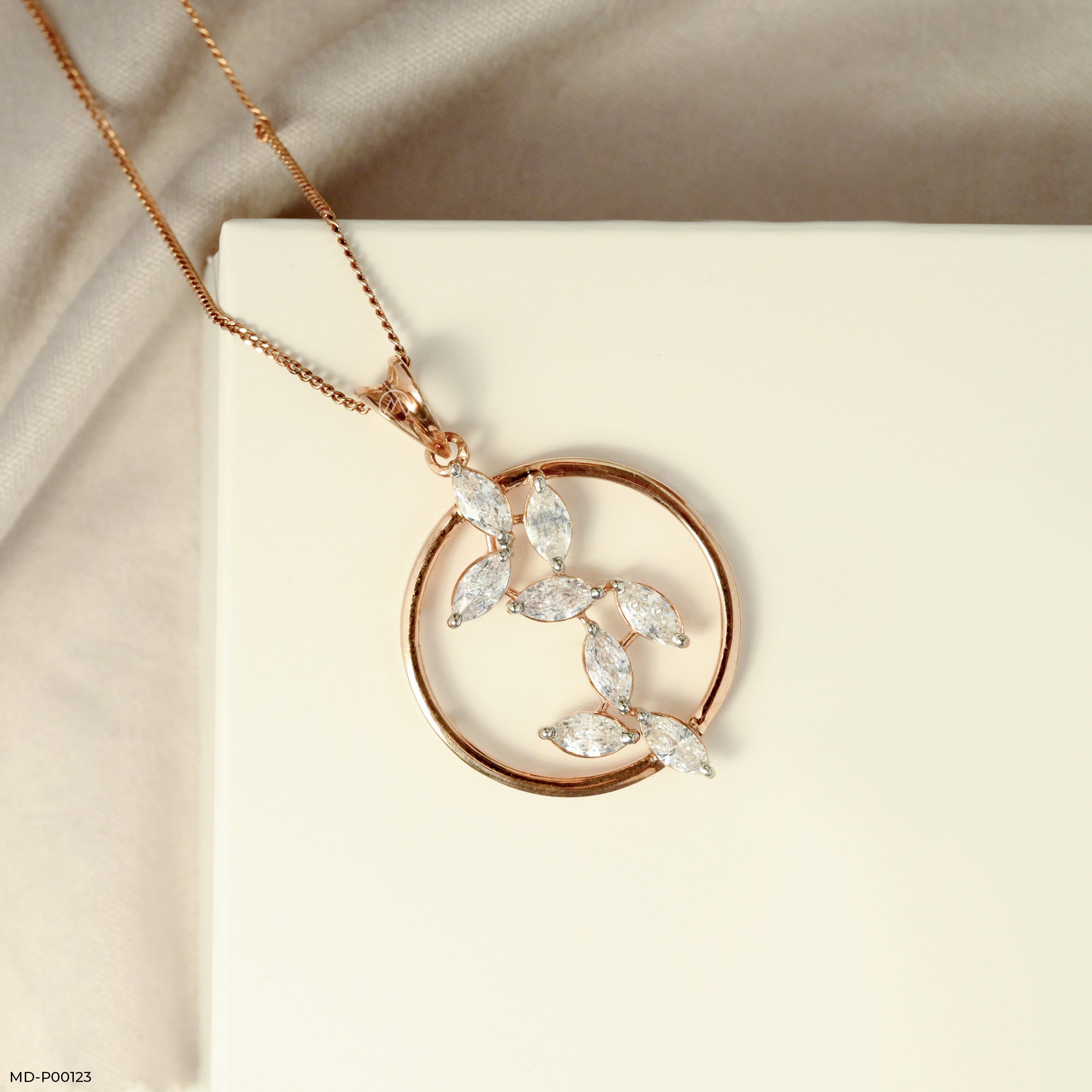 1.5 Carat Celestial Bloom Pendants 14K Rose Gold