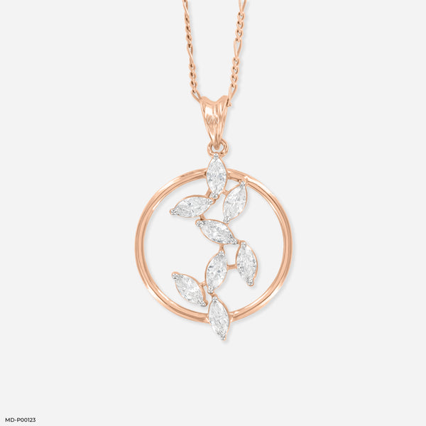 1.5 Carat Celestial Bloom Pendants 14K Rose Gold