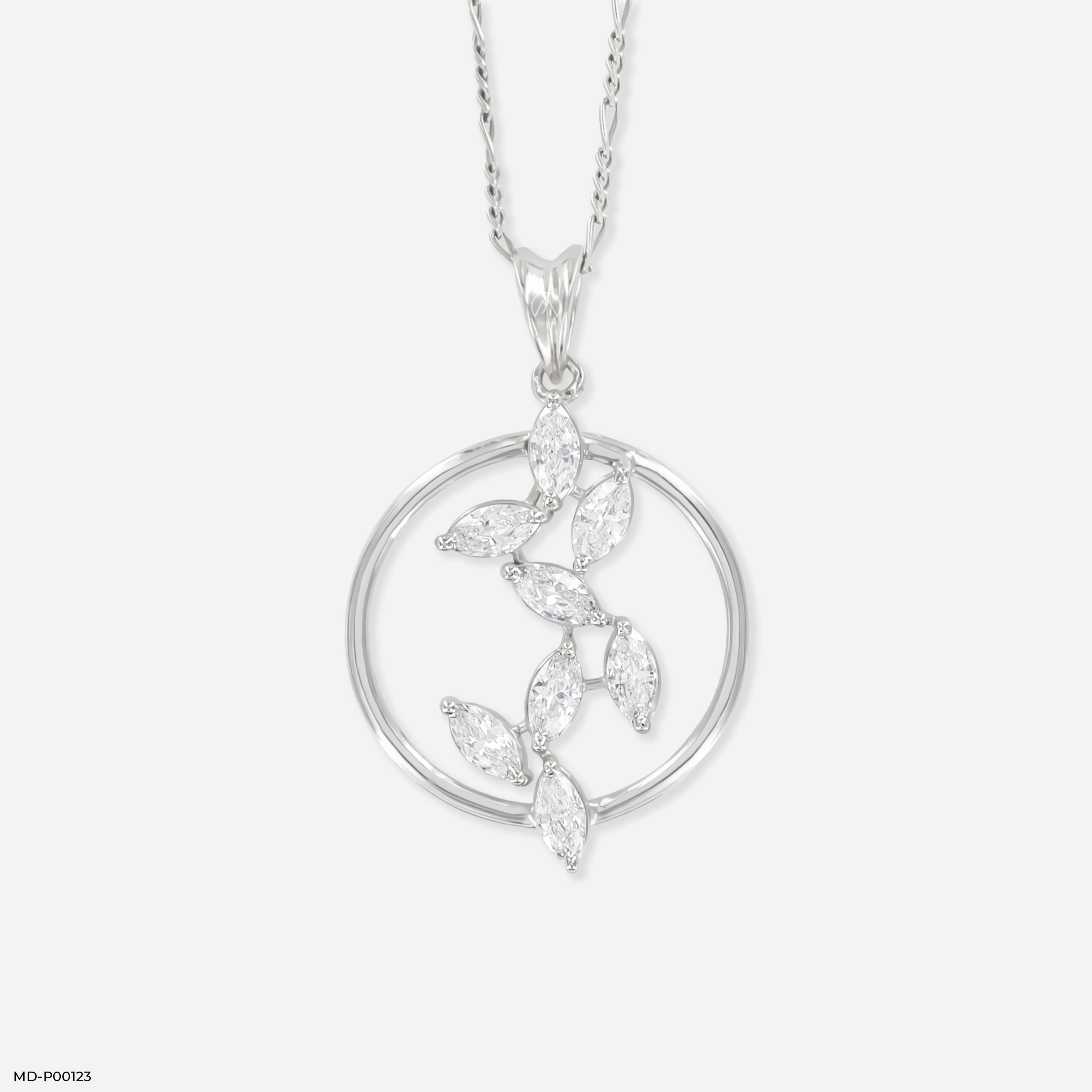 1.5 Carat Celestial Bloom Pendants 9K White Gold