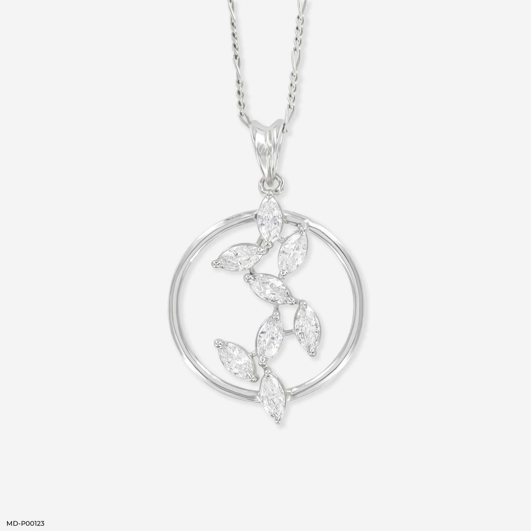 1.5 Carat Celestial Bloom Pendants 9K White Gold