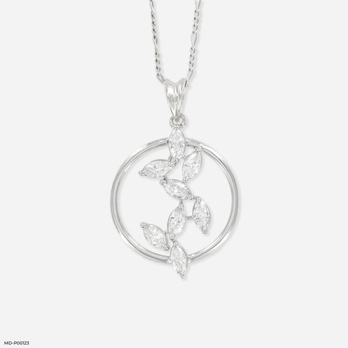 1.5 Carat Celestial Bloom Pendants 9K White Gold