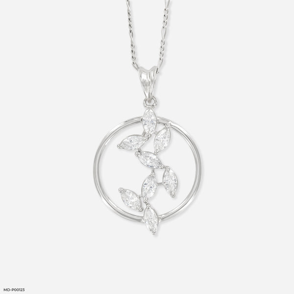1.5 Carat Celestial Bloom Pendants 14K White Gold