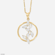 1.5 Carat Celestial Bloom Pendants 14K Yellow Gold