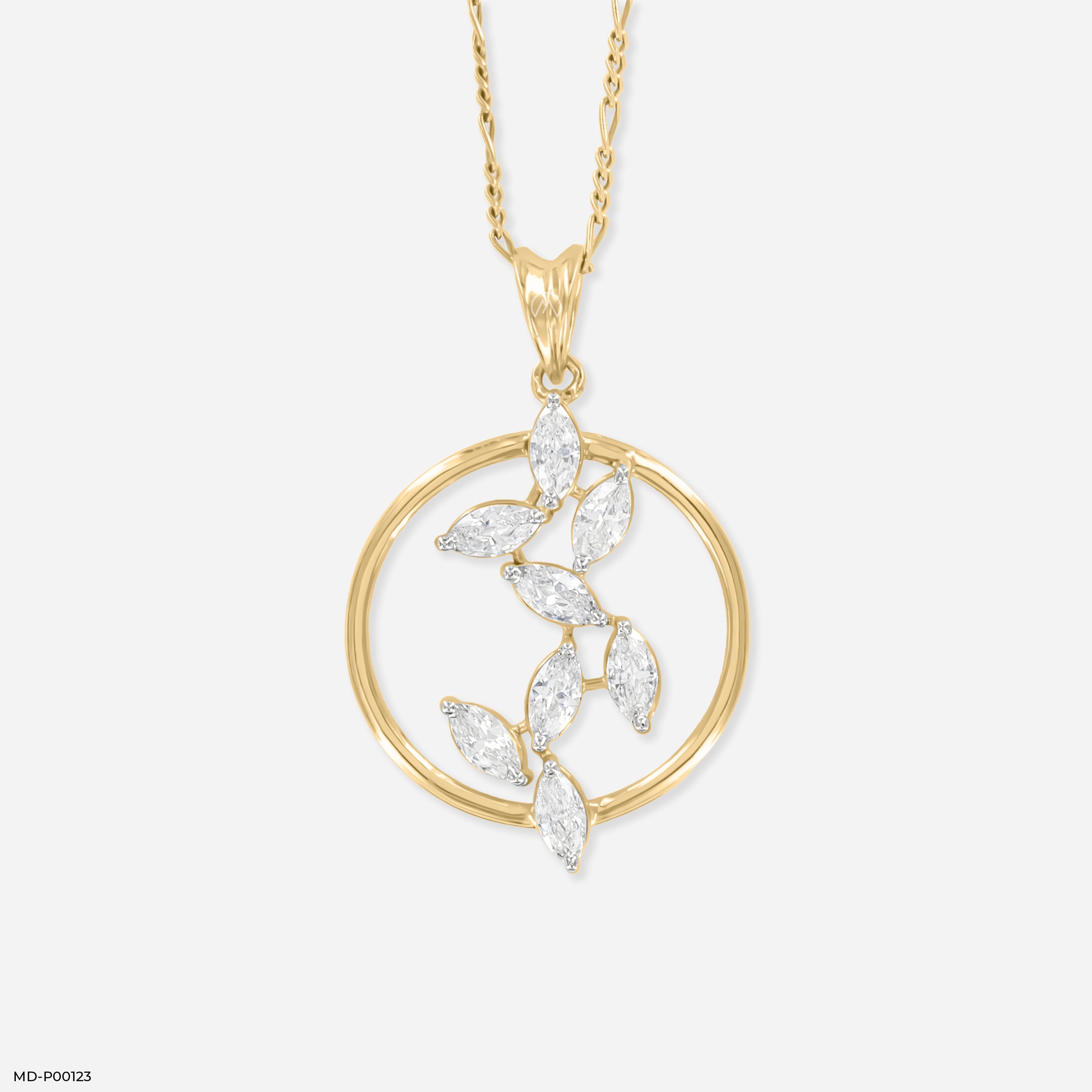 1.5 Carat Celestial Bloom Pendants 14K Yellow Gold