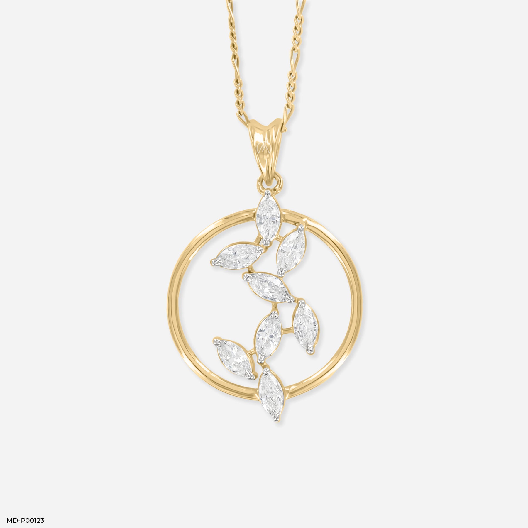 1.5 Carat Celestial Bloom Pendants 9K White Gold