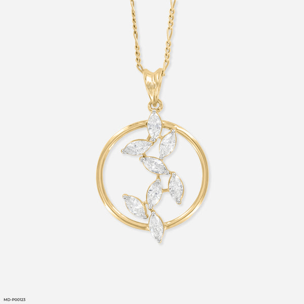 1.5 Carat Celestial Bloom Pendants 18K Yellow Gold