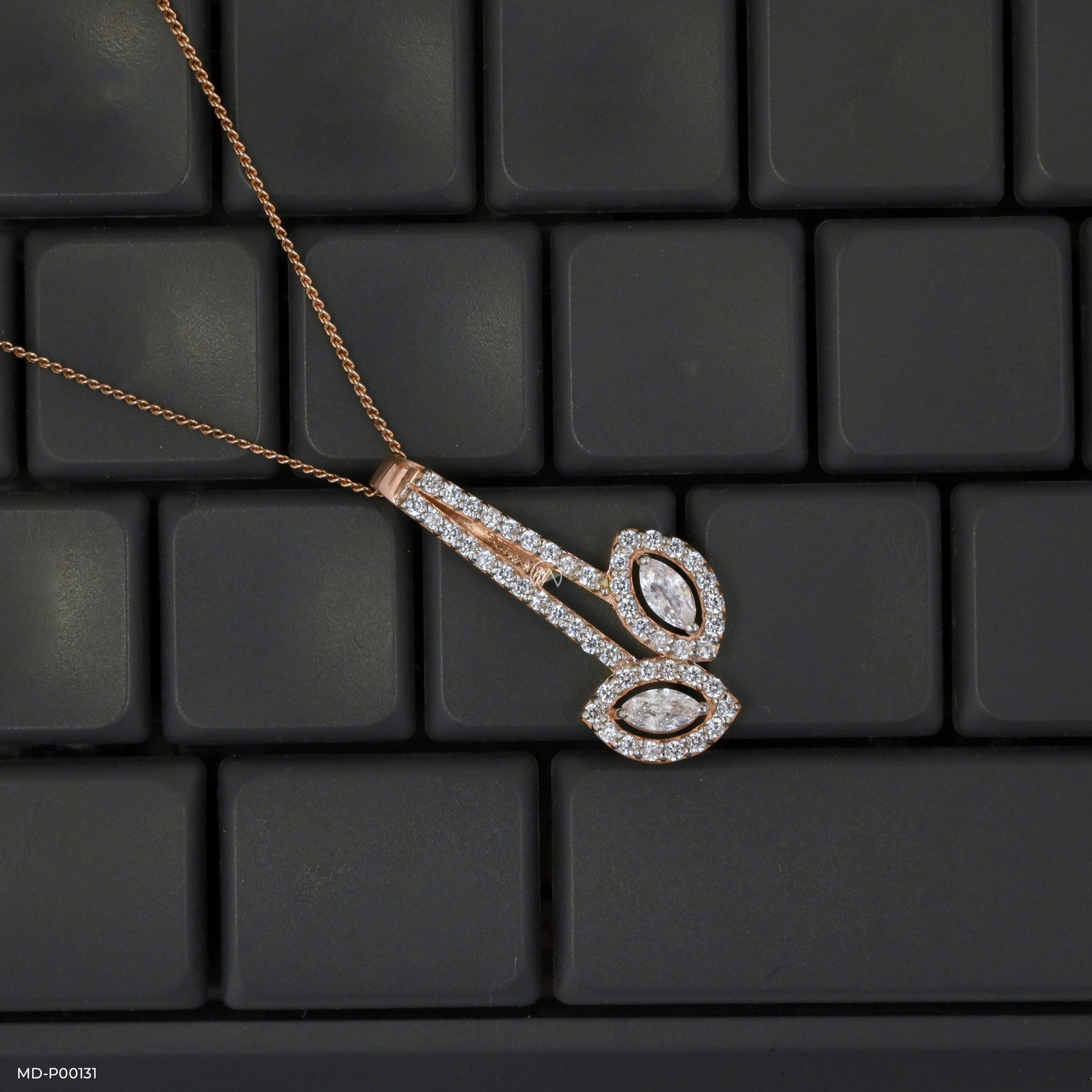 1 Carat Twin Sparkle Pendants 9K Rose Gold