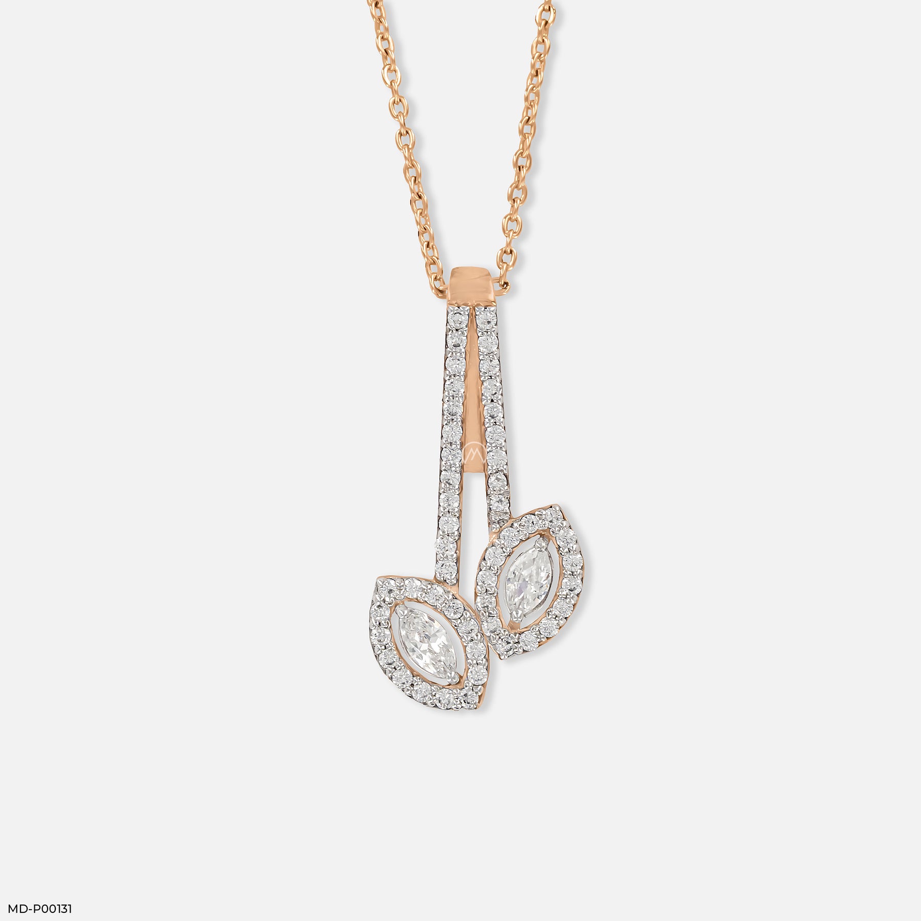 1 Carat Twin Sparkle Pendants 9K Rose Gold
