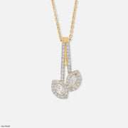 1 Carat Twin Sparkle Pendants 14K Yellow Gold