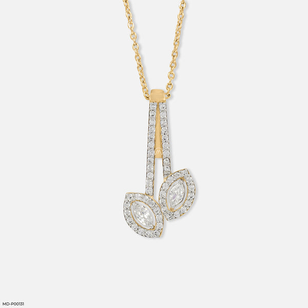 1 Carat Twin Sparkle Pendants 18K Yellow Gold