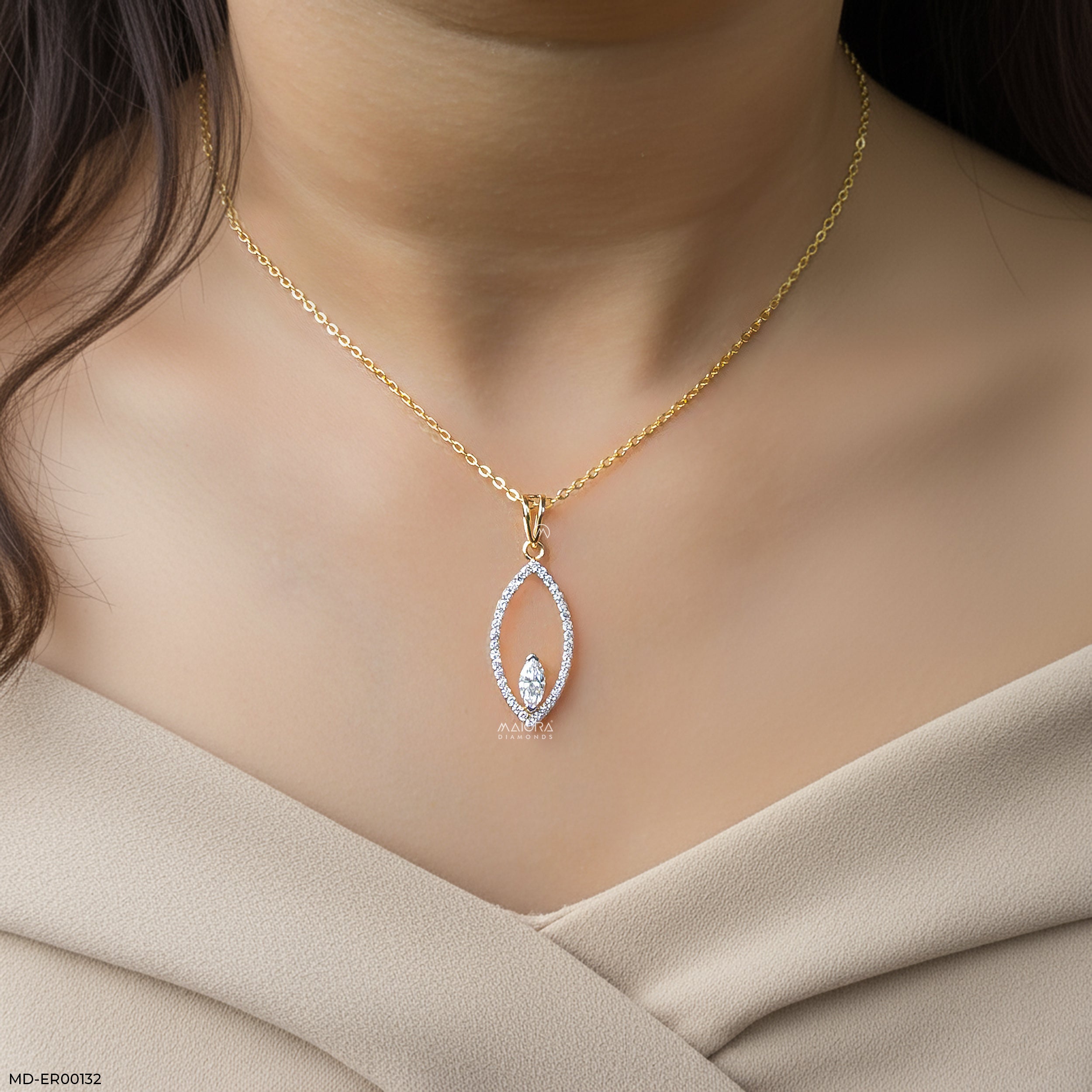 0.50 Carat Marquise Solitaire Terra Pendant