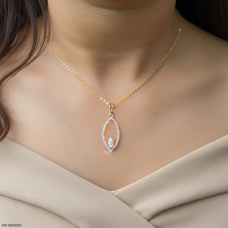 0.50 Carat Marquise Solitaire Terra Pendant 14K Rose Gold