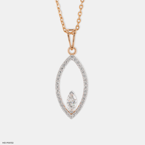 0.50 Carat Marquise Solitaire Terra Pendant 14K Rose Gold