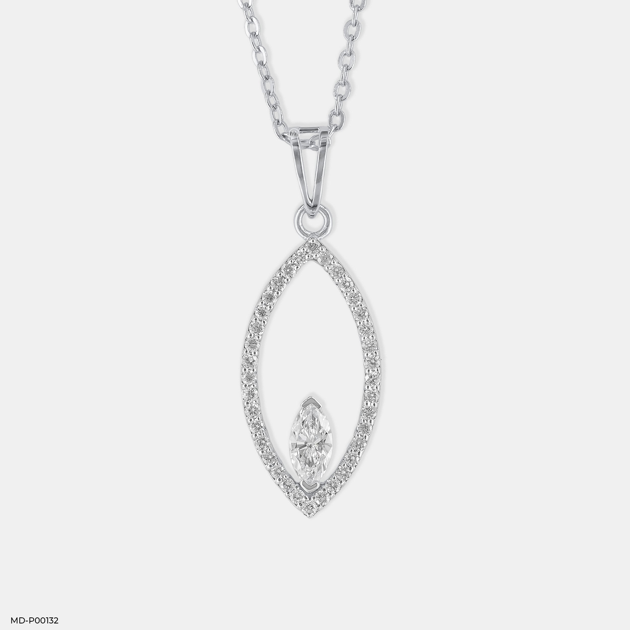 0.50 Carat Marquise Solitaire Terra Pendant 14K White Gold
