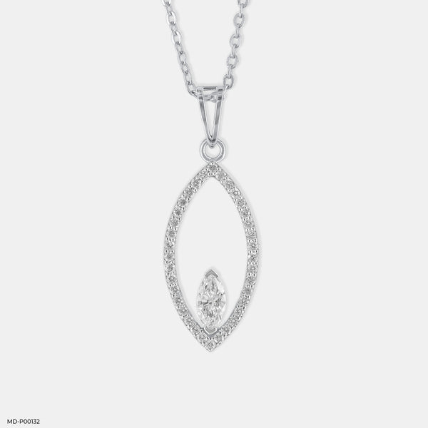 0.50 Carat Marquise Solitaire Terra Pendant 14K White Gold