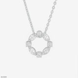 0.75 Carat Gem Circle Pendants 14K Rose Gold
