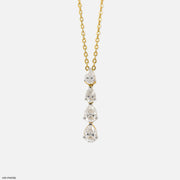 2 Carat Falling Pear Pendants 14K Yellow Gold