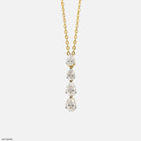 2 Carat Falling Pear Pendants 18K Yellow Gold