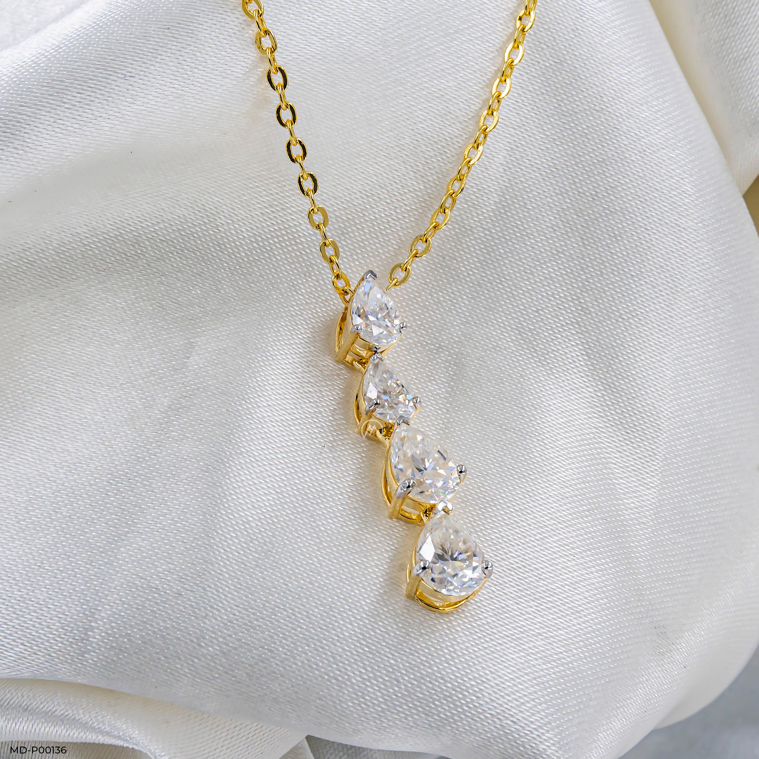 2 Carat Falling Pear Pendants Platinum 950