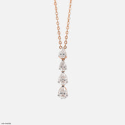 2 Carat Falling Pear Pendants 18K Rose Gold