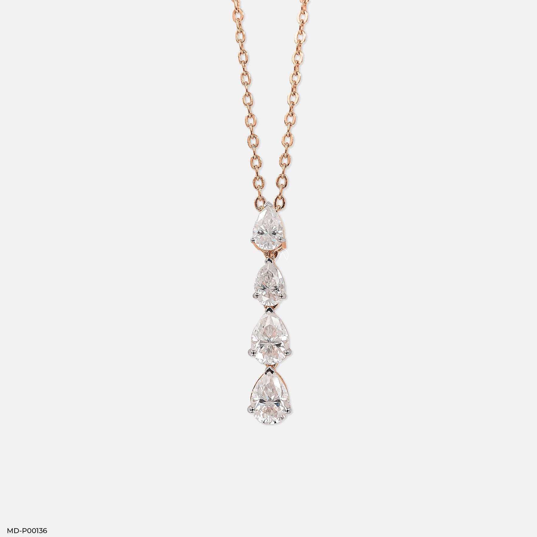 2 Carat Falling Pear Pendants 14K Yellow Gold