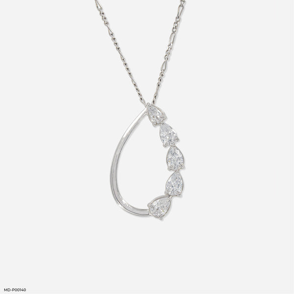 1.5 Carat Pear Path pendants 14K White Gold